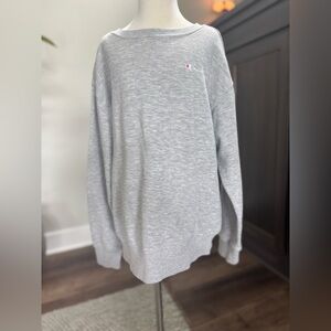 Champion Gray Crewneck Sweater Soft Knit Classic